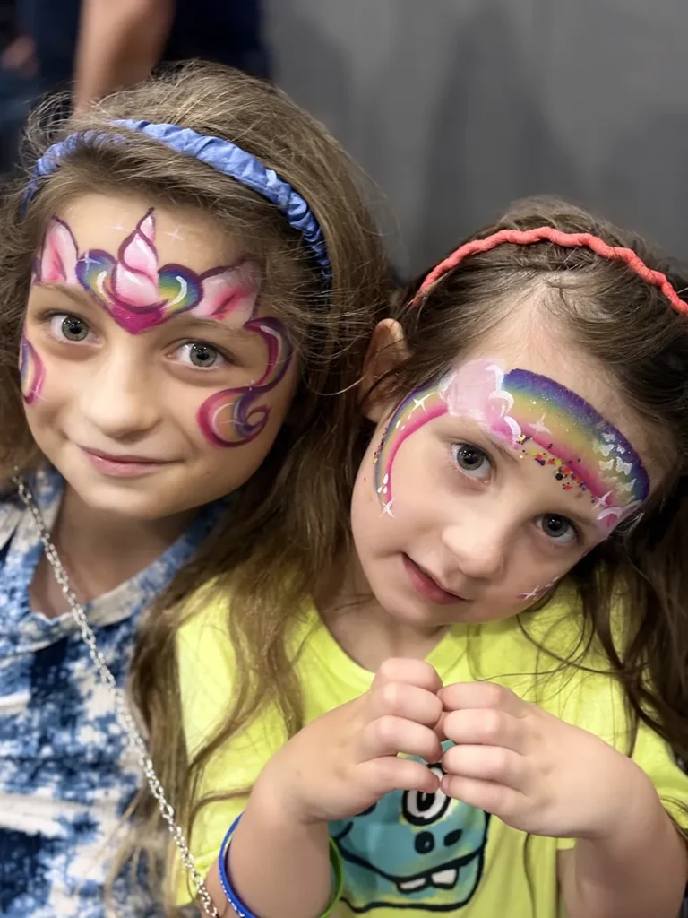 Rainbow Unicorn Sisters (Heather Paints Fort Myers Face Painter for Parties in Cape Coral Childrens Face Painting Corporate Events Naples Face Paint Estero Lehigh Acres)